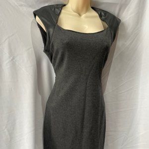 Bailey 44 leather/wool blend stretch sheath dress